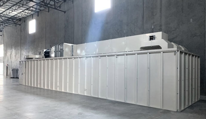 Indoor shooting range container installed