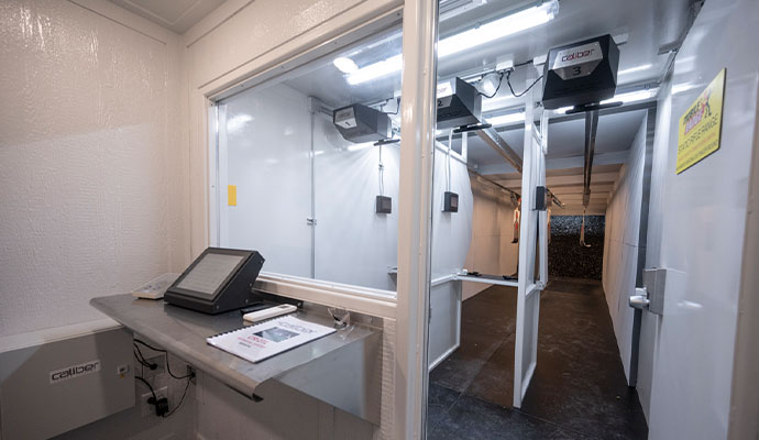 Inside view of mobile range training container