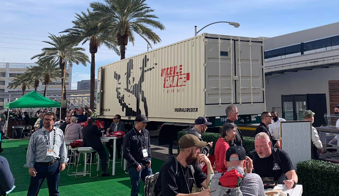 Newly installed mobile range training container